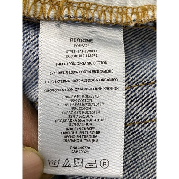 RE/DONE Womens Originals 90's Crop Low Slung Boyfriend in Bleu Mere Size 32 - Picture 6 of 9